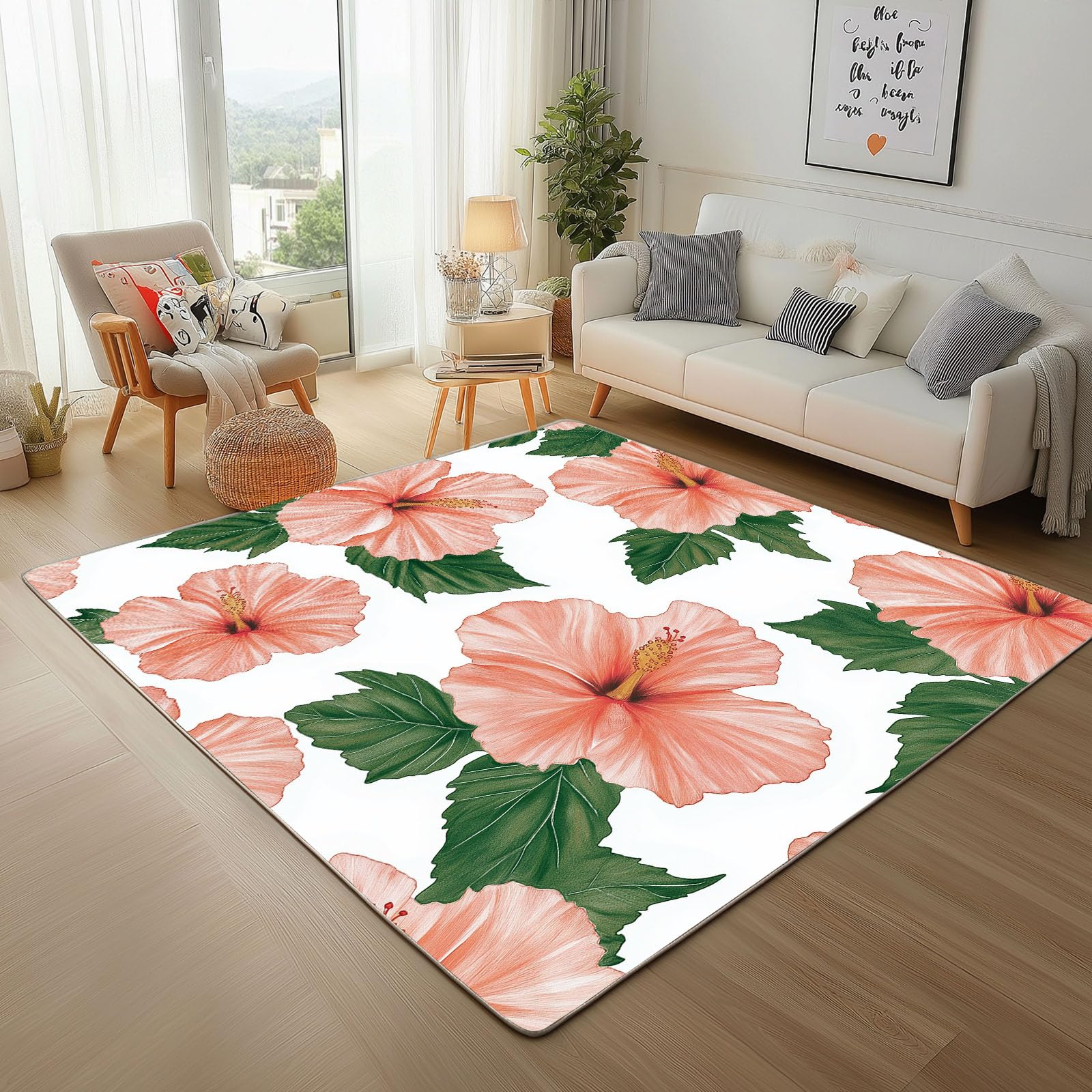 Tapis chambre d'enfant et salon ambiance plantes tropicales tapis doux 160x230 cm