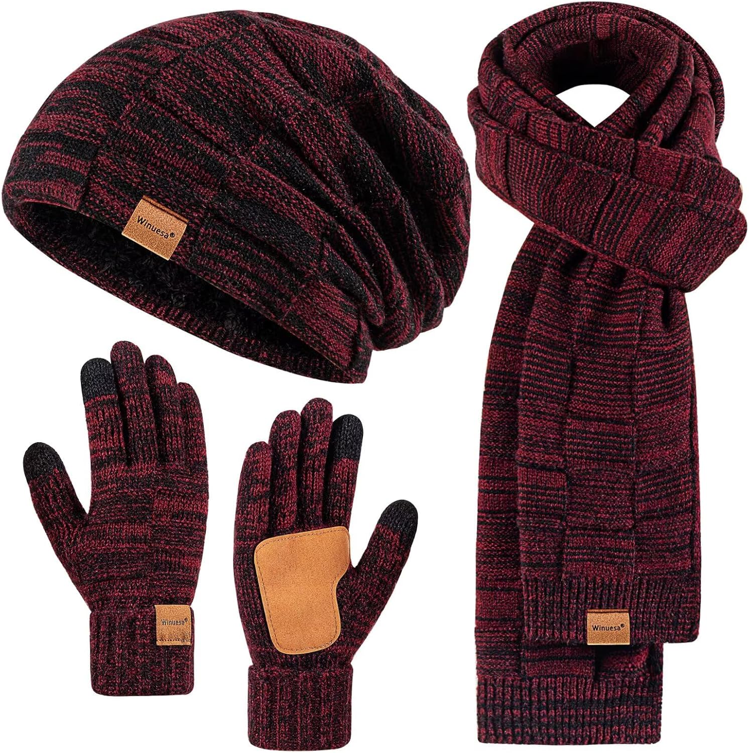 Men’s Winter Hat, Gloves & Scarf Set – Warm 3-in-1 Gift Idea