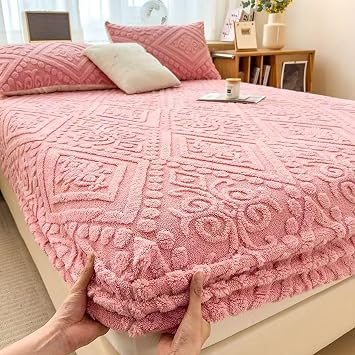 Elastic Bed Sheets, Queen, King, Full Size, Quilted, Non-Slip, Pink