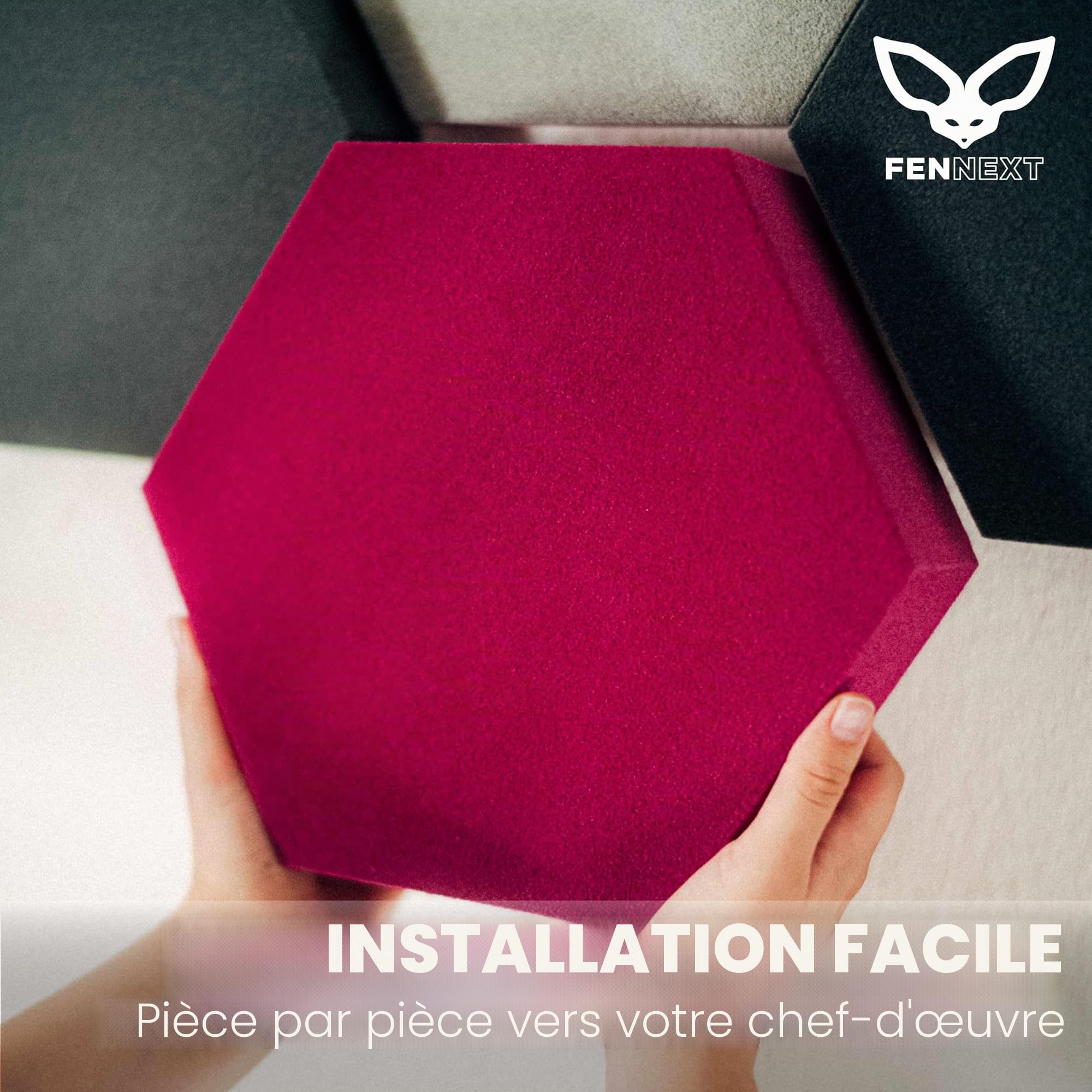 Panneaux absorbeurs acoustiques [8 pièces] pour une réduction sensible des bruits | Tableau acoustique moderne en plaques acoustiques hexagonales | Panneaux muraux inoffensifs fabriqués dans