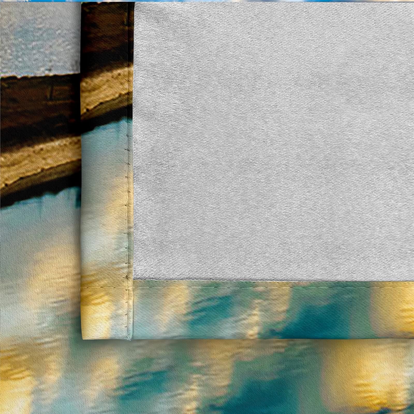 Vorhänge mit Ösen 2er Set, Gardinen Landschaft See und Berg H 160 x B 107 cm Blickdicht Verdunklungsvorhänge für Wohnzimmer