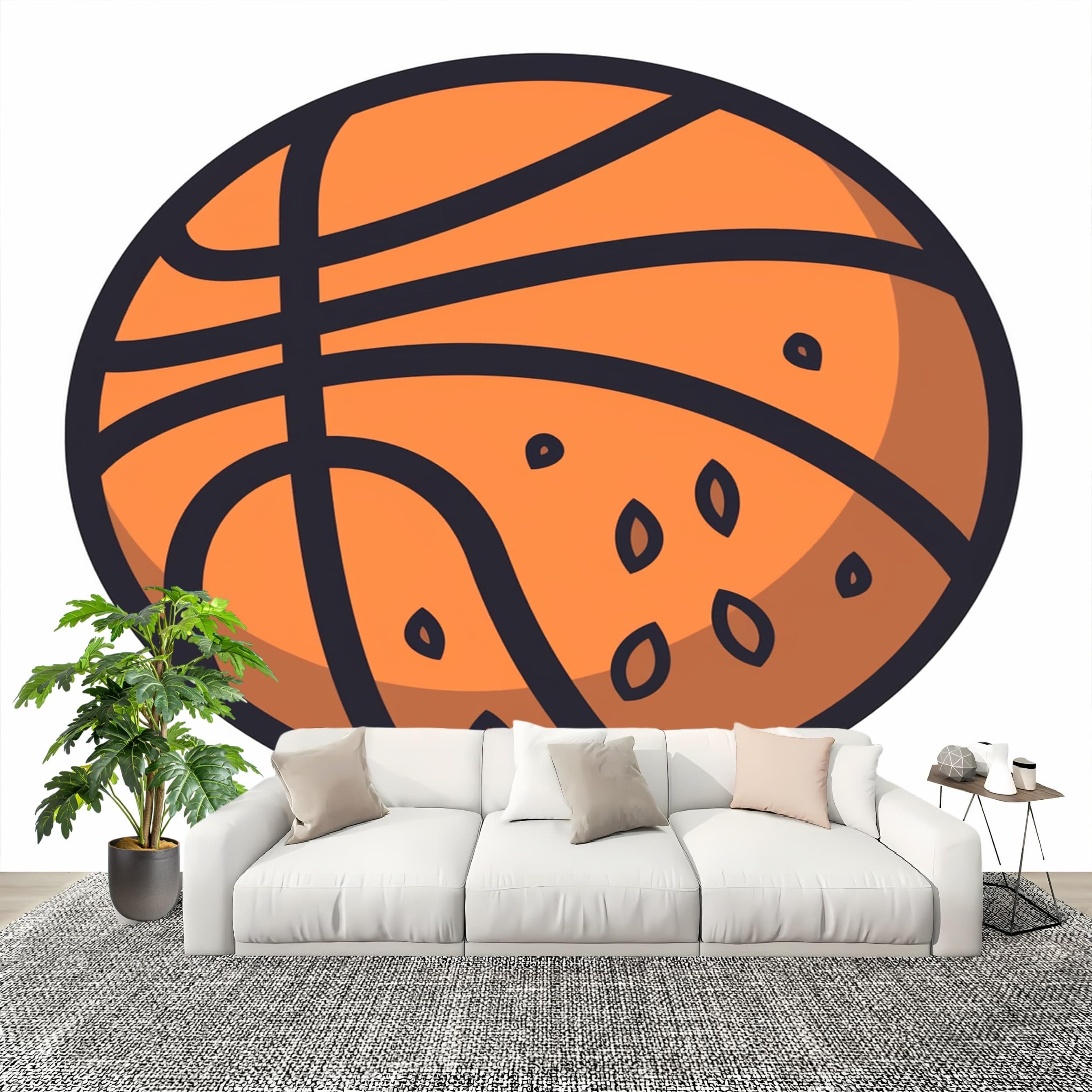Fototapeta 3D, 300 x 210 cm, sport, kreskówka, wzór koszykówki, tapeta z włókniny, fototapeta, biała, do plakatów, sypialni, salonu, gabinetu, jadalni