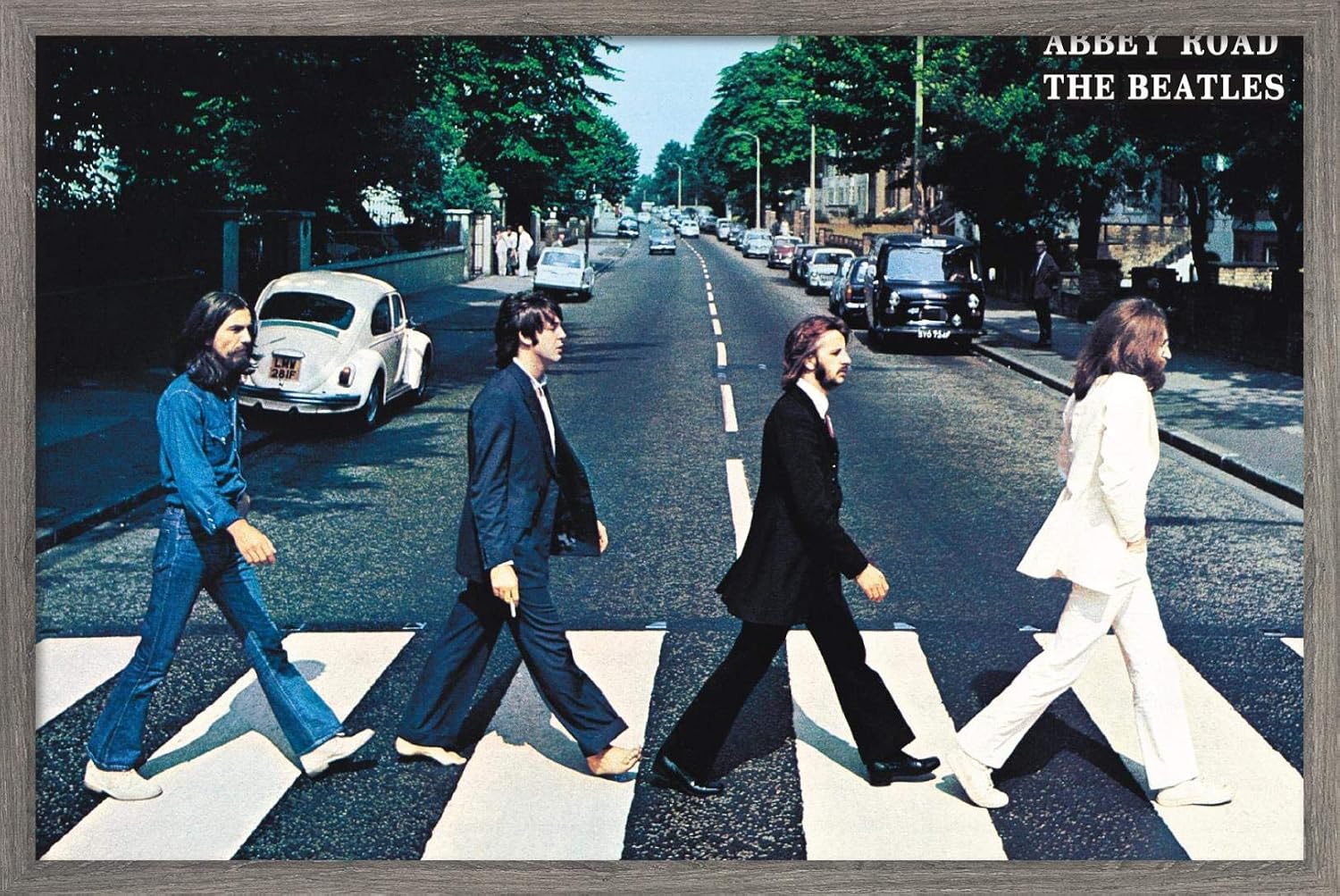 Trends International Beatles-Abbey Road Wall Poster, 22.375" x 34", Barnwood Framed Version