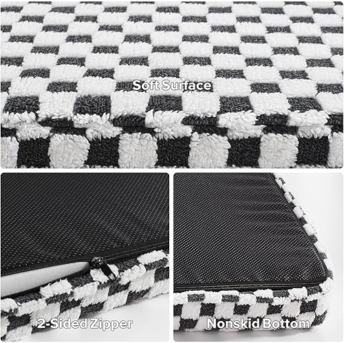 Miniatura 7 de JOEJOY Cama para perros medianos, cama ortopédica grande para perros con funda extraíble lavable, bonita cama moderna de felpa y espuma para huevos