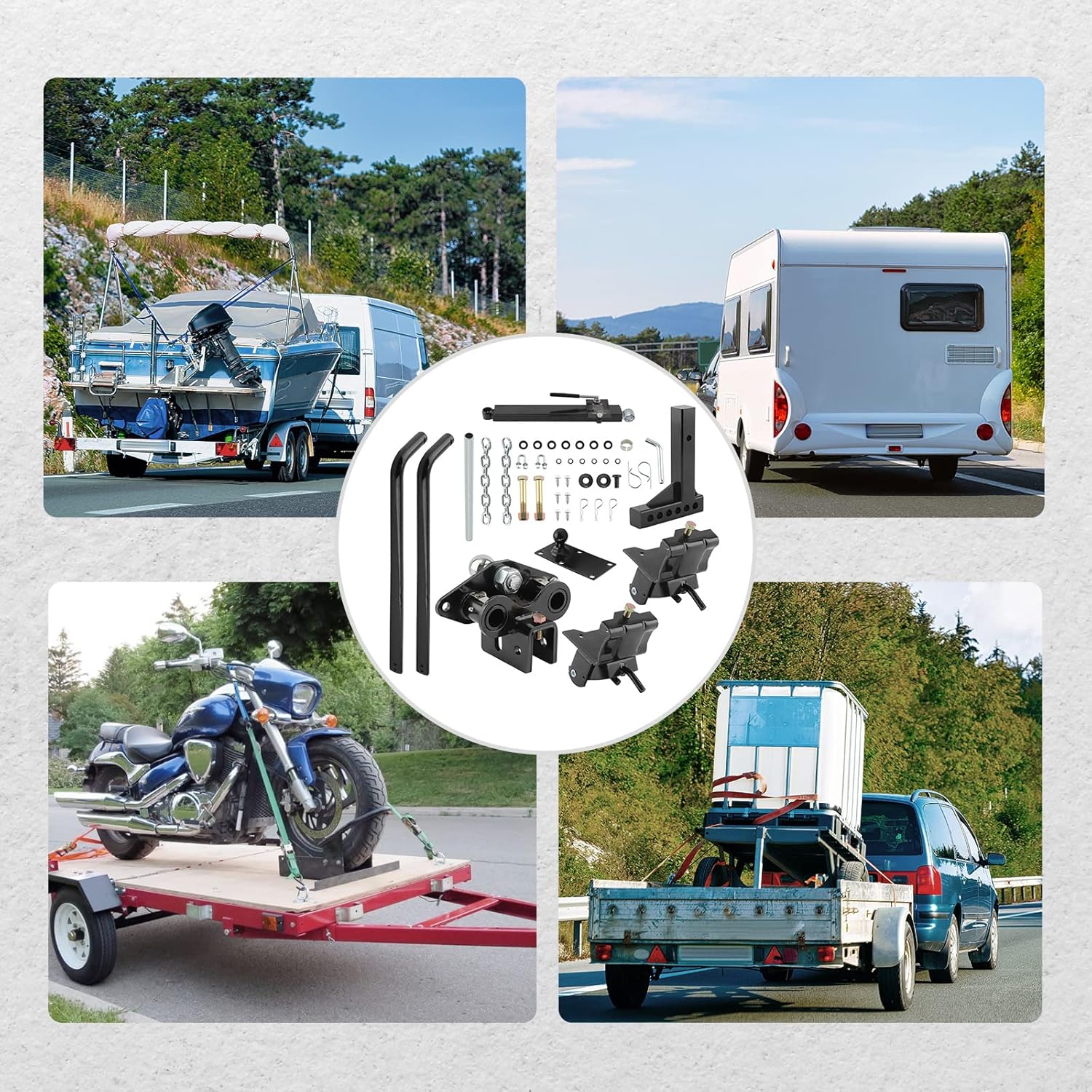 maXpeedingrods Weight Distribution Hitch with Sway Control, 10,000 Lbs/10K Trailer Weight Rating, 1000 Lbs Tongue Weight Rating, Max. Rise/Drop 12.24", 2-5/16in Ball is Included, 2in Shank