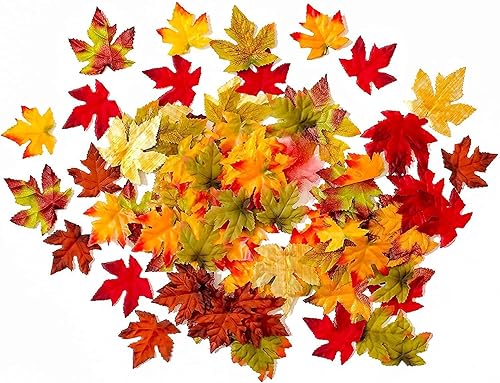 Fall Crafts Hojas de color naranja variedad decorativa dispersión para centros de mesa, decoración de otoño y más - 50 piezas, multicolor, 5312731