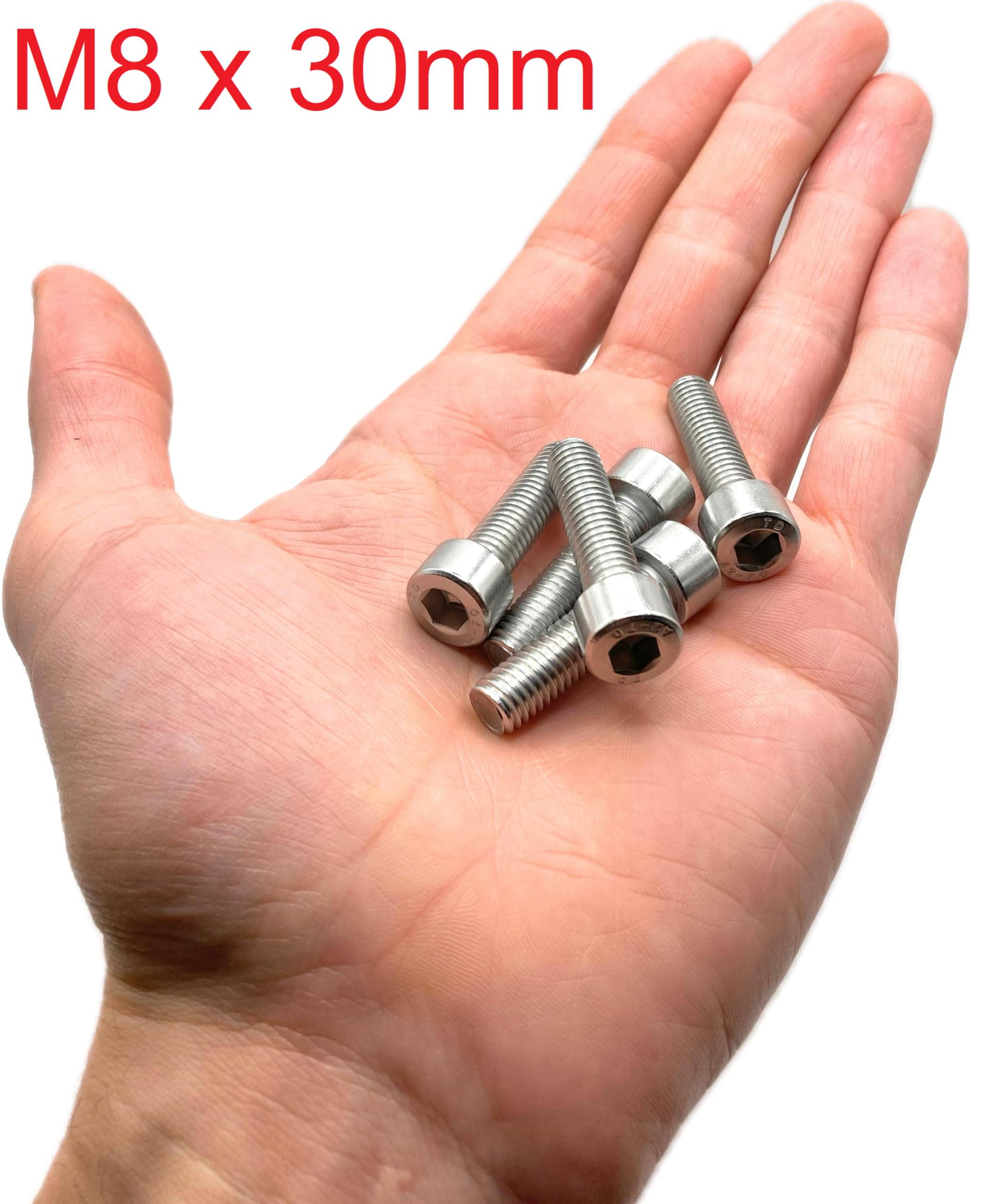 Screws Stainless Steel M8 x 30 mm Cylinder Head BTR Diameter 8 x 30 mm, A2 stainless steel, M8 x 30mm - Image 2