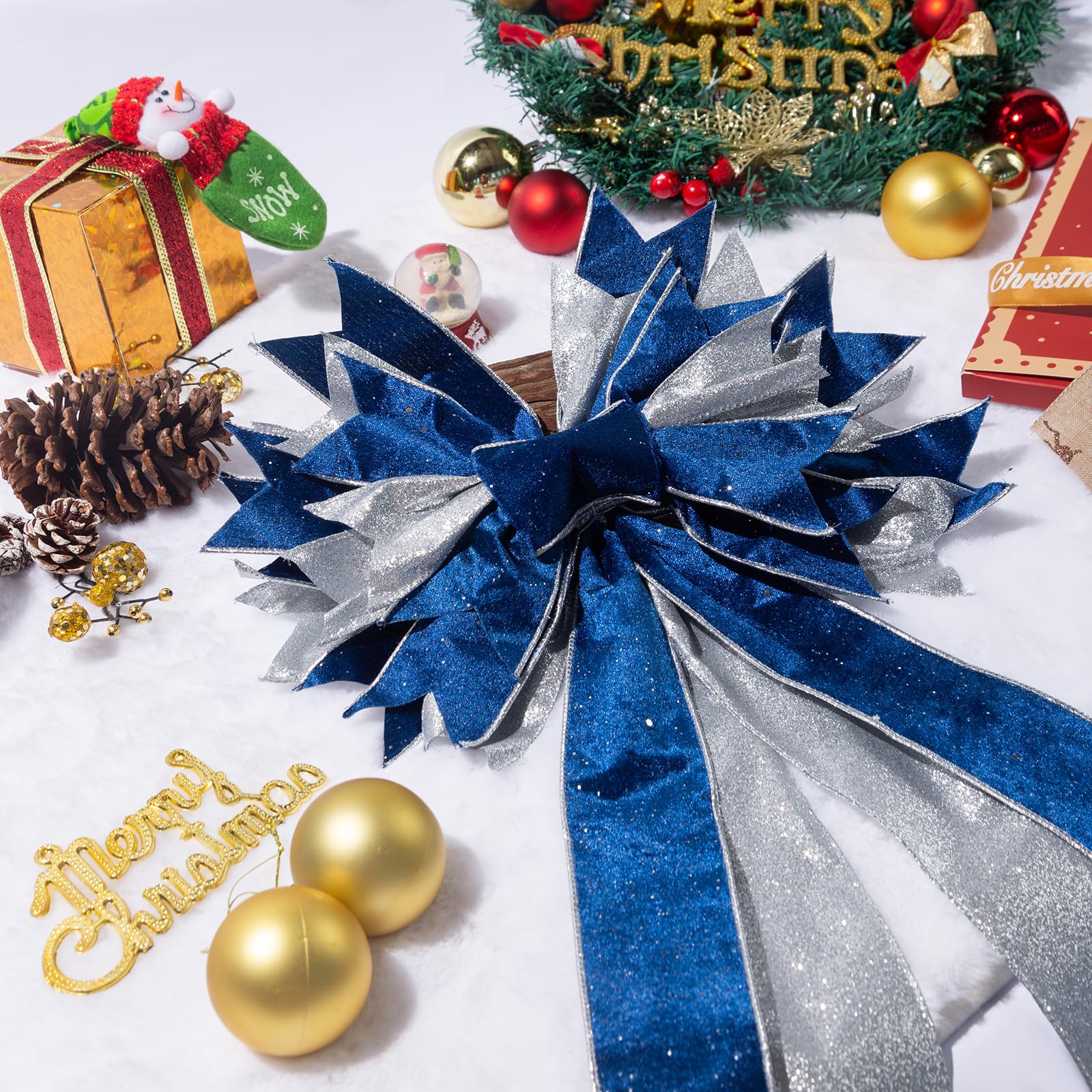 Sea Team 24 Pcs Regalo De Adorno De Bola Navidades Inastillables En Festivos, Reutilizables, Paquete De Regalar Portátil Para Decorar El Arbol De Navidad