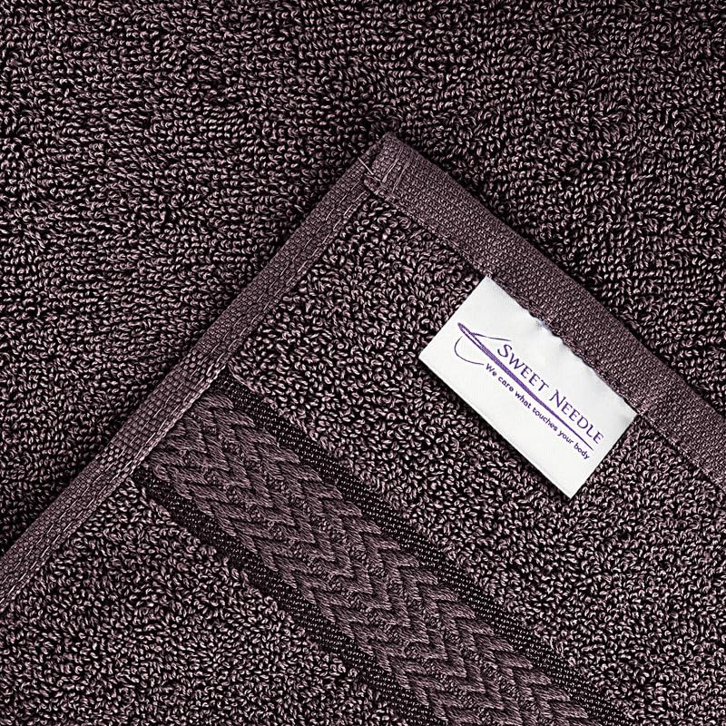 Super Soft 600 GSM Cotton Towels Set by Sweet Needle, Dark Brown, 2 Bath Towel, 2 Hand and 6 Wash/Face, Double Pile - Image 2