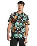 Men's Regular Marble Floral Short Sleeve Button Down Hawaiian Shirt