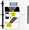Five Star Flex Refillable Notebook Study App, College Ruled Paper and 1 Inch TechLock Ring Binder with Customizable Cover, Pockets, Tabs and Dividers, 200 Sheet Capacity, White 29326AE2
