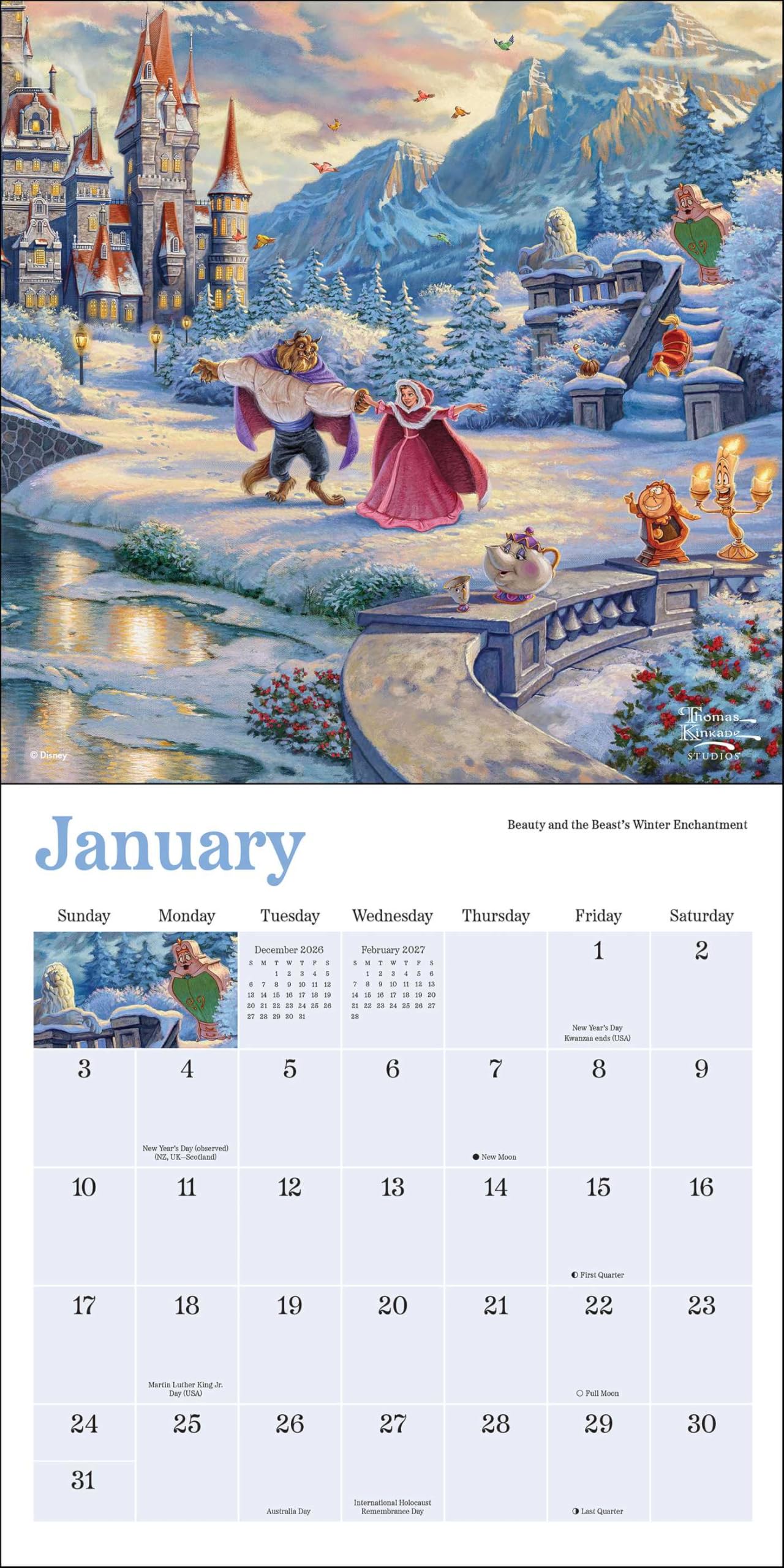 Disney Dreams Collection by Thomas Kinkade Studios 2027 Mini Wall Calendar