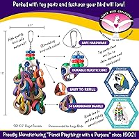 Vista 2 de Super Bird Creations SB1107 Bagel Cascade Bird juguete, tamaño grande, bagels recargables, 15 "x 4.5