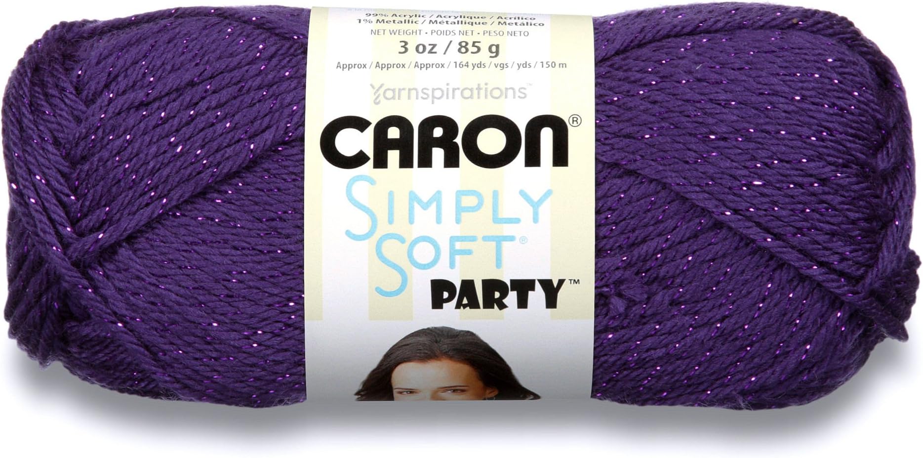 H97PAR0006 Simply Soft Party Yarn - -4 Medium Worsted Gauge - 3 oz - Purple - For Crochet, Knitting & Crafting