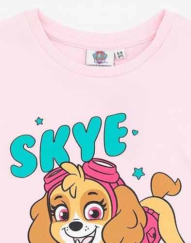 Miniatura 6 de Paw Patrol Conjunto de vestido y leggings para niñas pequeñas Skye Rescue Pup Pink Sweat Jumper Pantalones crema