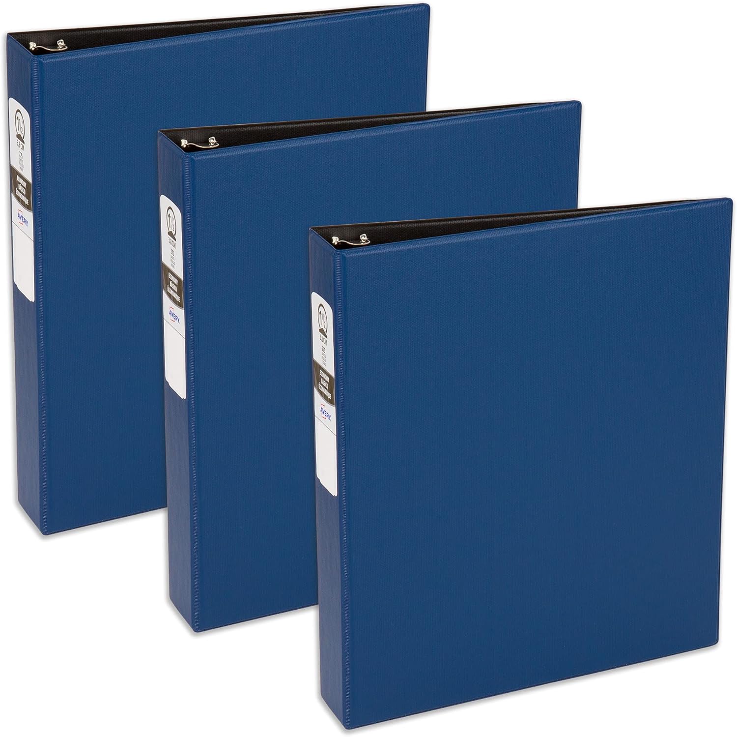 Avery Economy 3 Ring Binder, 1-1/2 Inch Round Rings, 3 Blue Binders (03400)