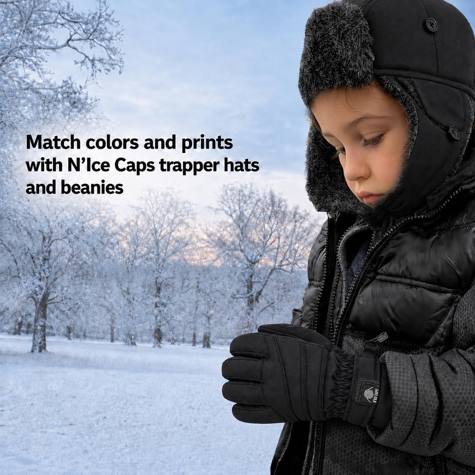 N'Ice Caps Kids Bulky Thinsulate and Waterproof Ski Glove with Ridges