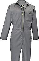 Vista 2 de Natural Uniforms Overol de sarga de manga larga con cremallera para hombre, resistente a las manchas y a las arrugas