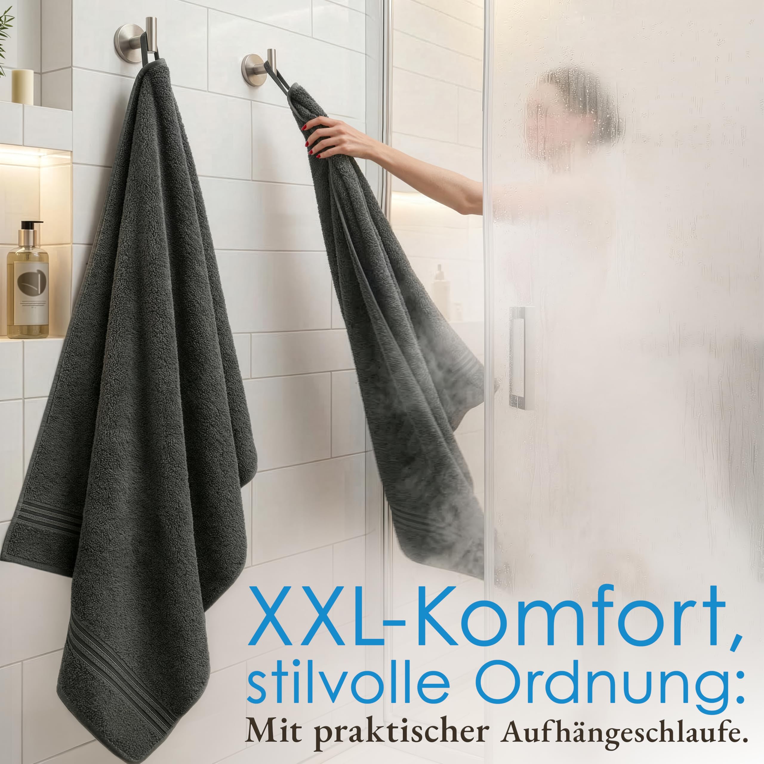 Hammetex Saunahandtuch 2er Set 80x200 cm – Bild 5
