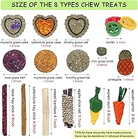 Vista 37 de VESPRO Juguetes de conejo para conejos, juguetes masticables de conejo para dientes, conejito para conejillos de indias, juguetes para masticar