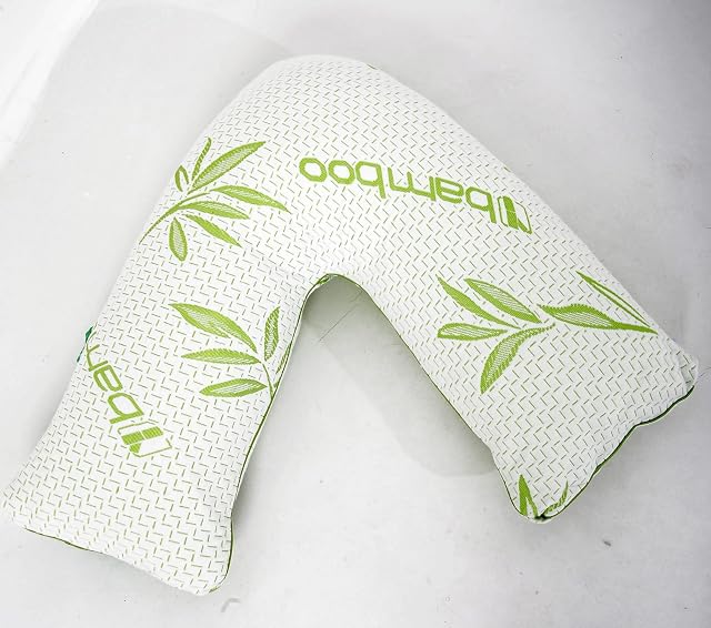 AR Textile Luxury BAMBOO V Shape Pillow With Removable & Breathable BAMBOO Cover - MEMORY FOAM V Pillow For ORTHOPEDIC Support,MATERNITY & PREGNANCY.