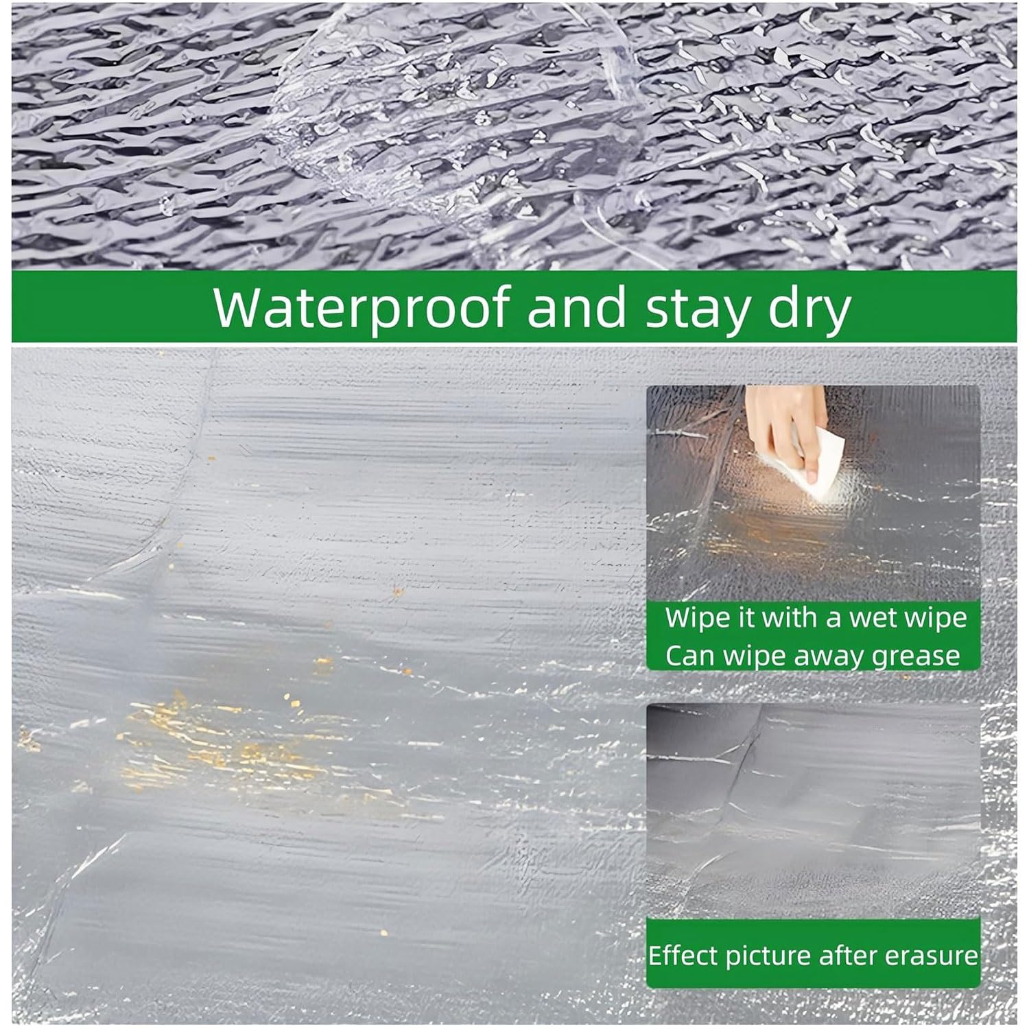 Mata kempingowa aluminiowa, Mata kempingowa z folii aluminiowej 9 mm Dwustronna karimata 0,9-3x2 m Torba do przechowywania