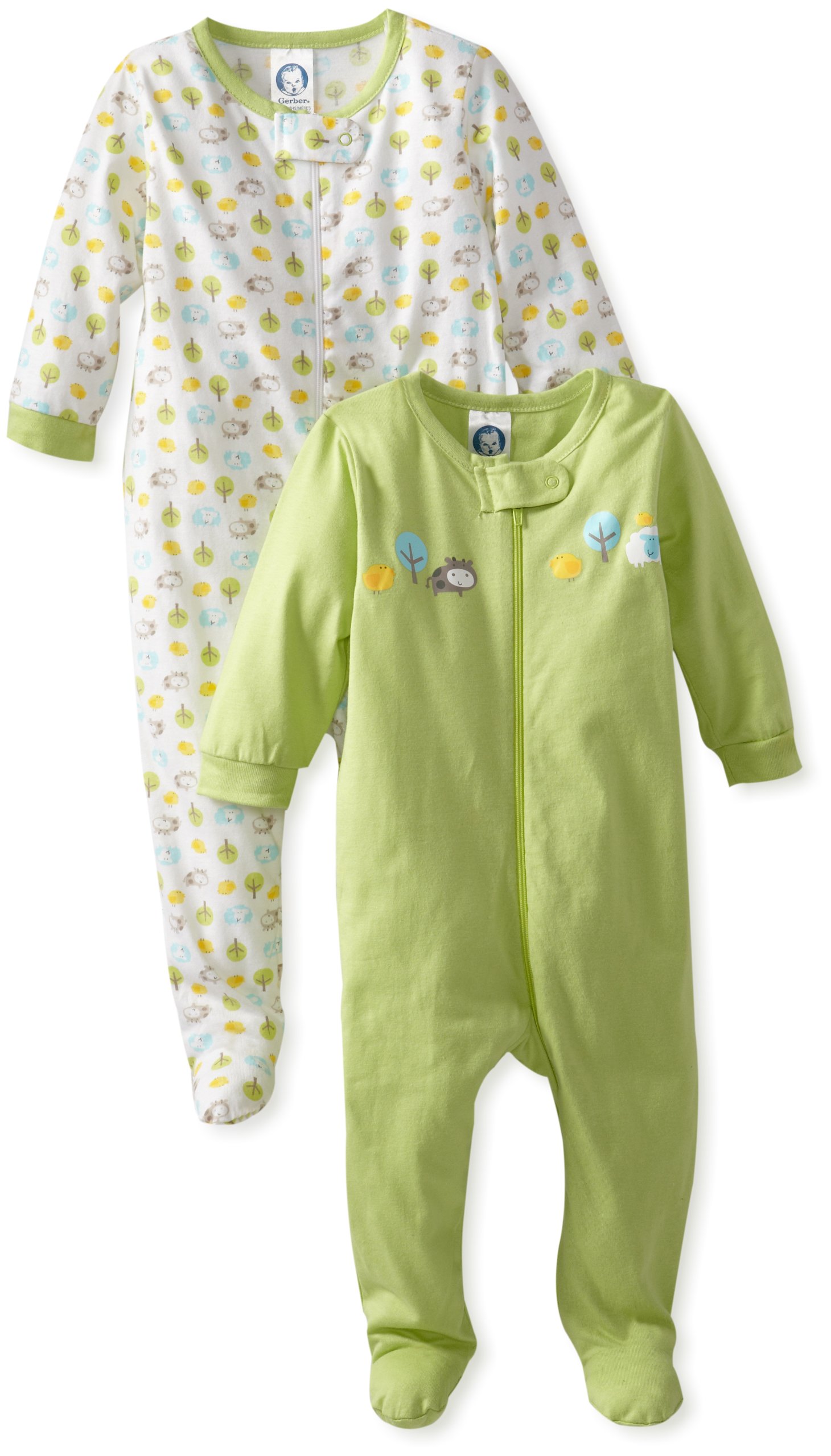 Gerber Unisex-Baby Newborn Animals Sleep 'N' Play Two-Pack
