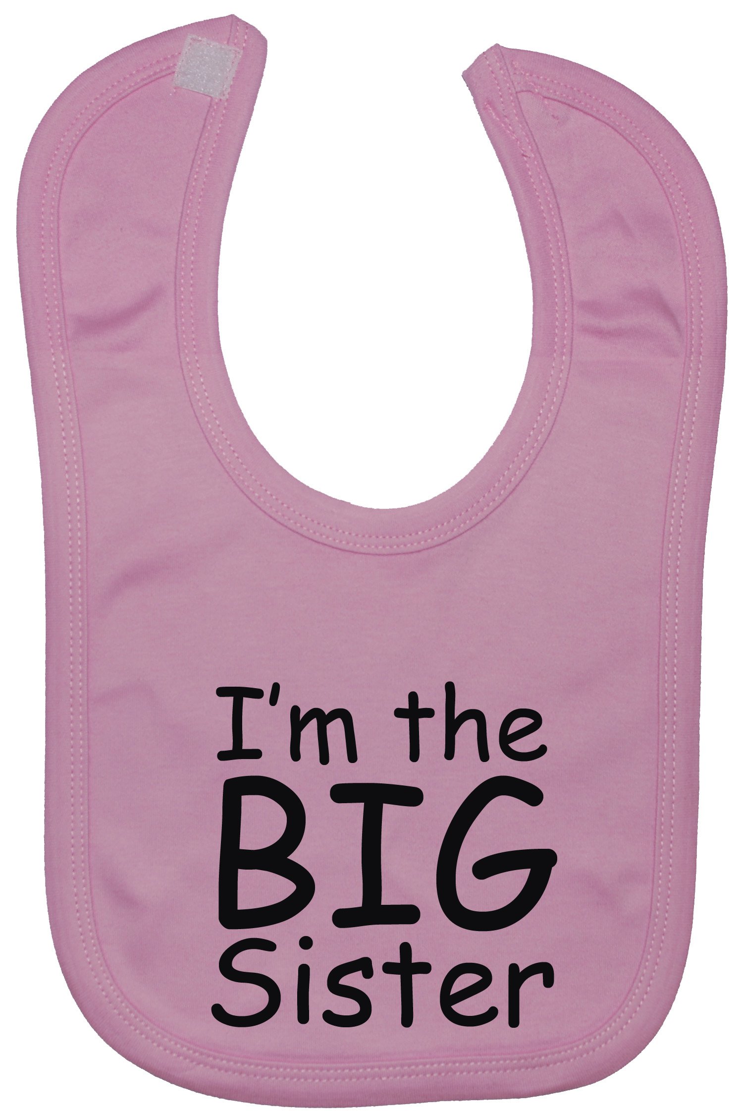 Acce Products I'm The Big Sister Baby Feeding Bib Velcro Attached 0 to approx 3 Years - Pink