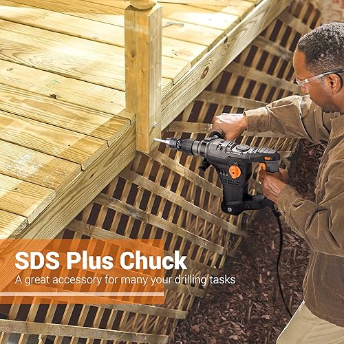 Miniatura 3 de Taladro de martillo rotatorio 12.3 Amp, 1-14'' SDS-Plus, 7Joules, 4350BPM, 900RPM, 4 funciones, tecnología de amortiguación de vibraciones, embrague