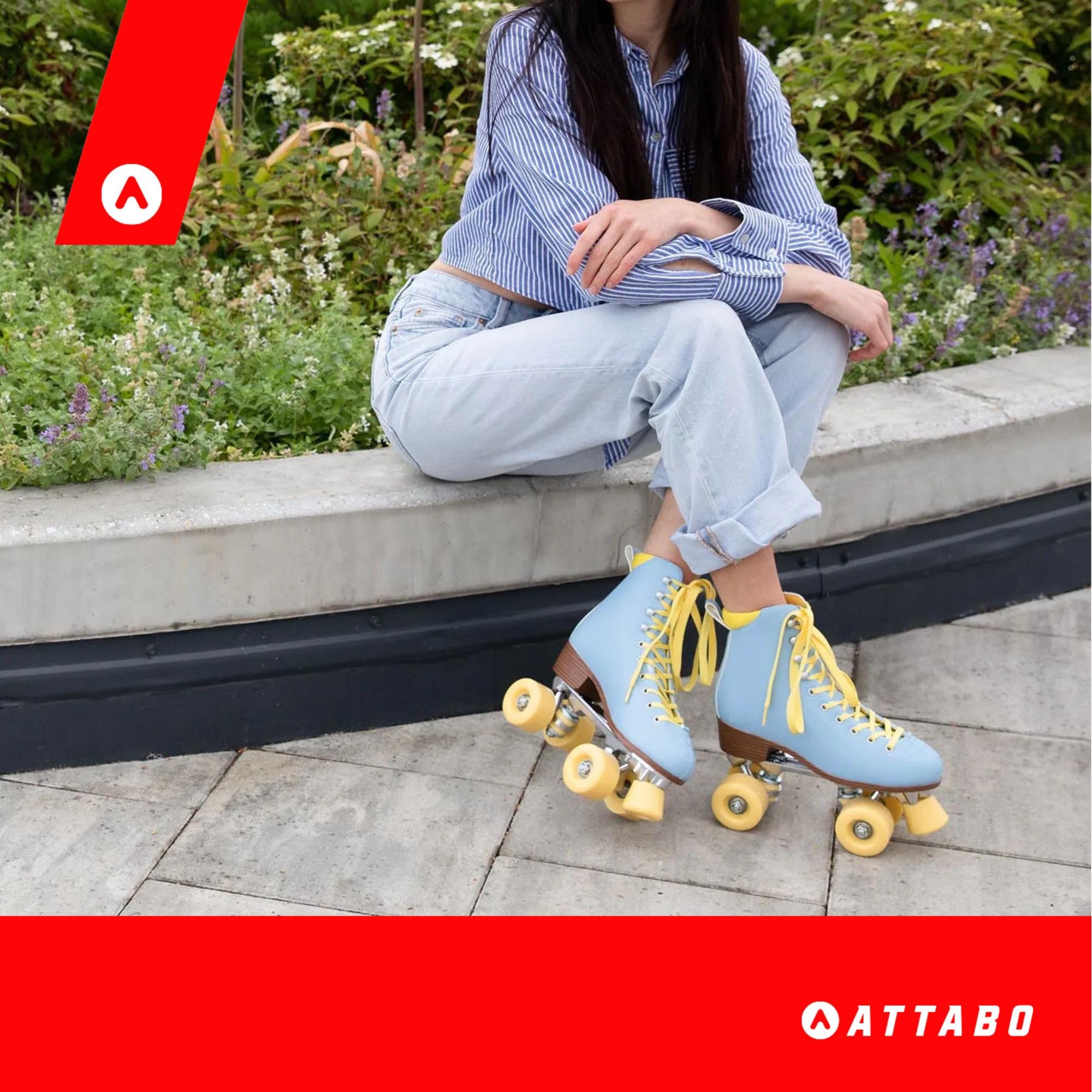 ATTABO Patines de Ruedas Cascada para Mujer Talla 36-41 EU Caña de Piel sintética Ventilación Chasis de Aluminio ABEC-7 Ruedas 82A Protección de Dedos Frenado Seguro Ajuste Preciso Color Azul