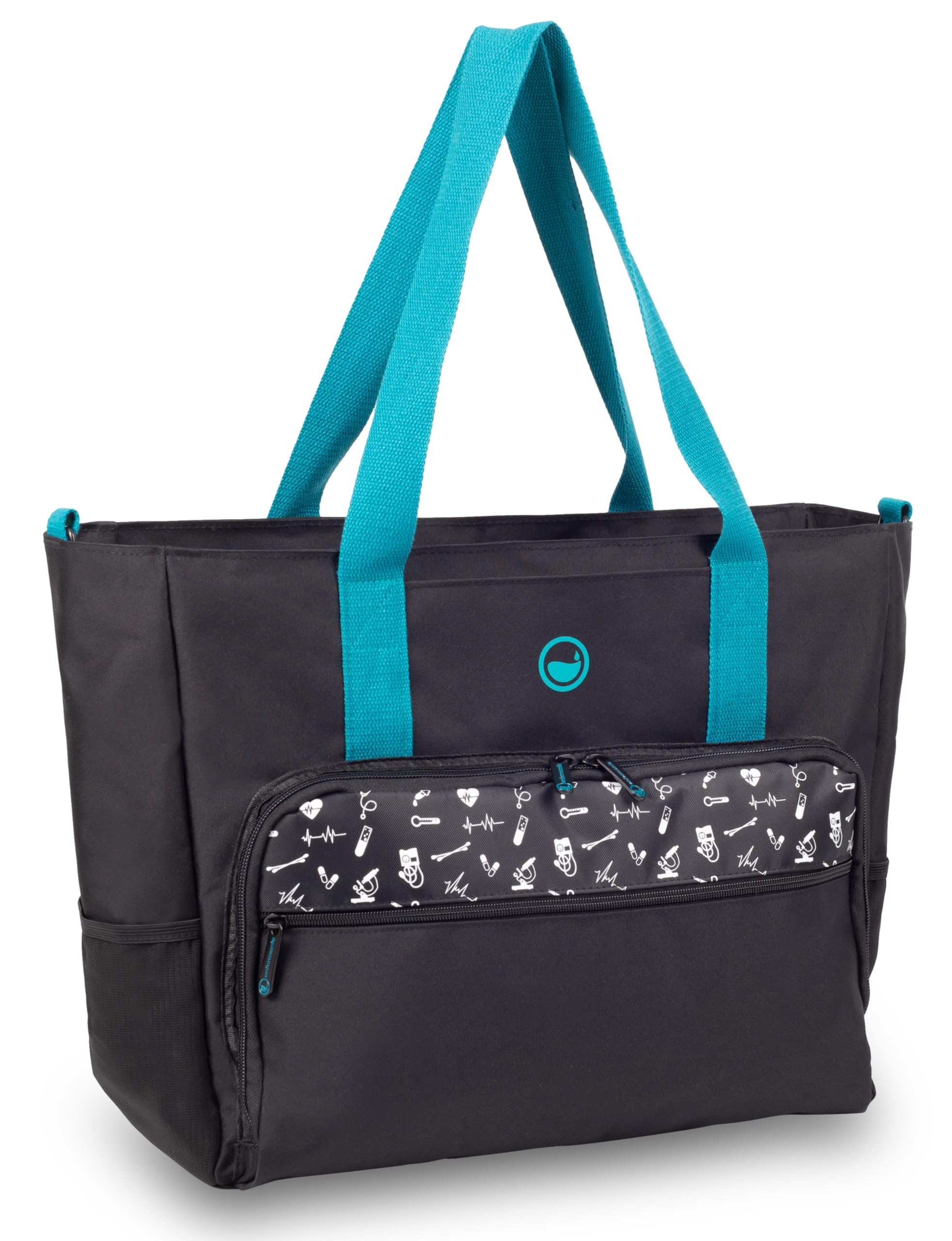 BOLSO Pflegetasche | Black Collection | schwarz-türkis Muster