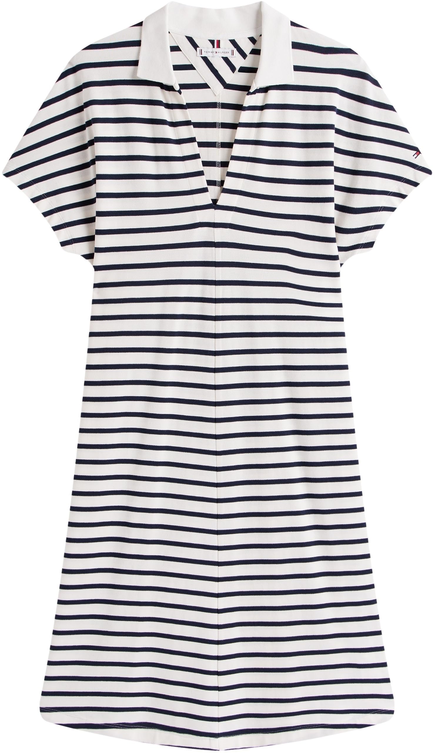 Tommy Hilfiger Donna Abito a Polo Lyocell Tipping Maniche Corte