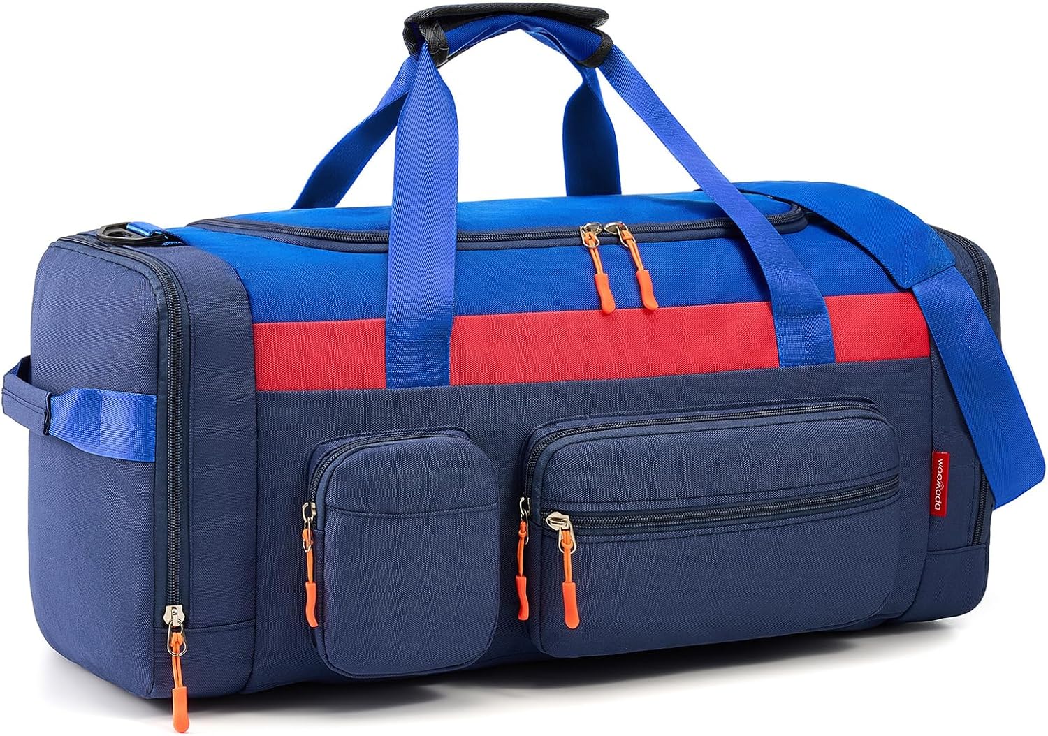 WOOMADA Kids Duffle Bag for Boys or Girls,Weekender Overnight Bag with Shoe Compartment & Wet Pocket Perfect For School, Sports, Overnight Trips(Navy Blue)