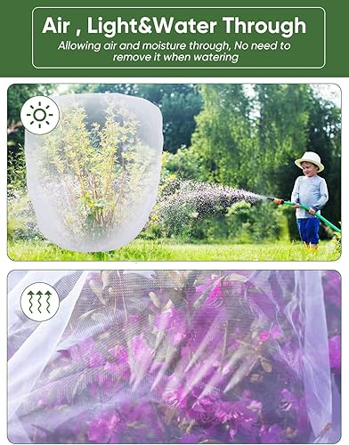 Miniatura 4 de Red para pájaros para protección del jardín, paquete de 4 barreras de jardín con cordón, mosquitero para tomate, cubierta protectora para plantas de