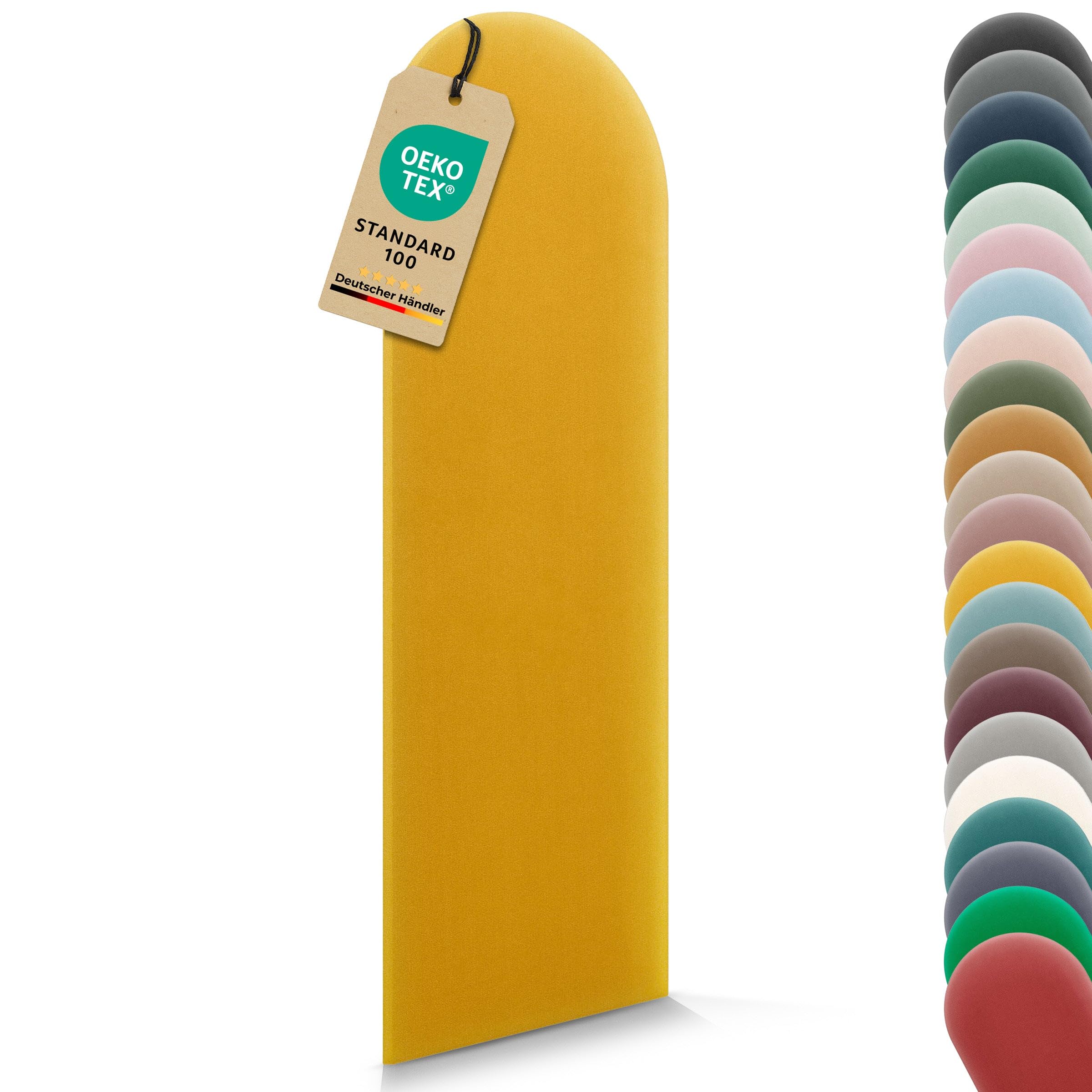 VELUYA Wandpolster Wandkissen – Samt, Stoffmuster 7 x 10 cm, Oeko-TEX, Gelb M13