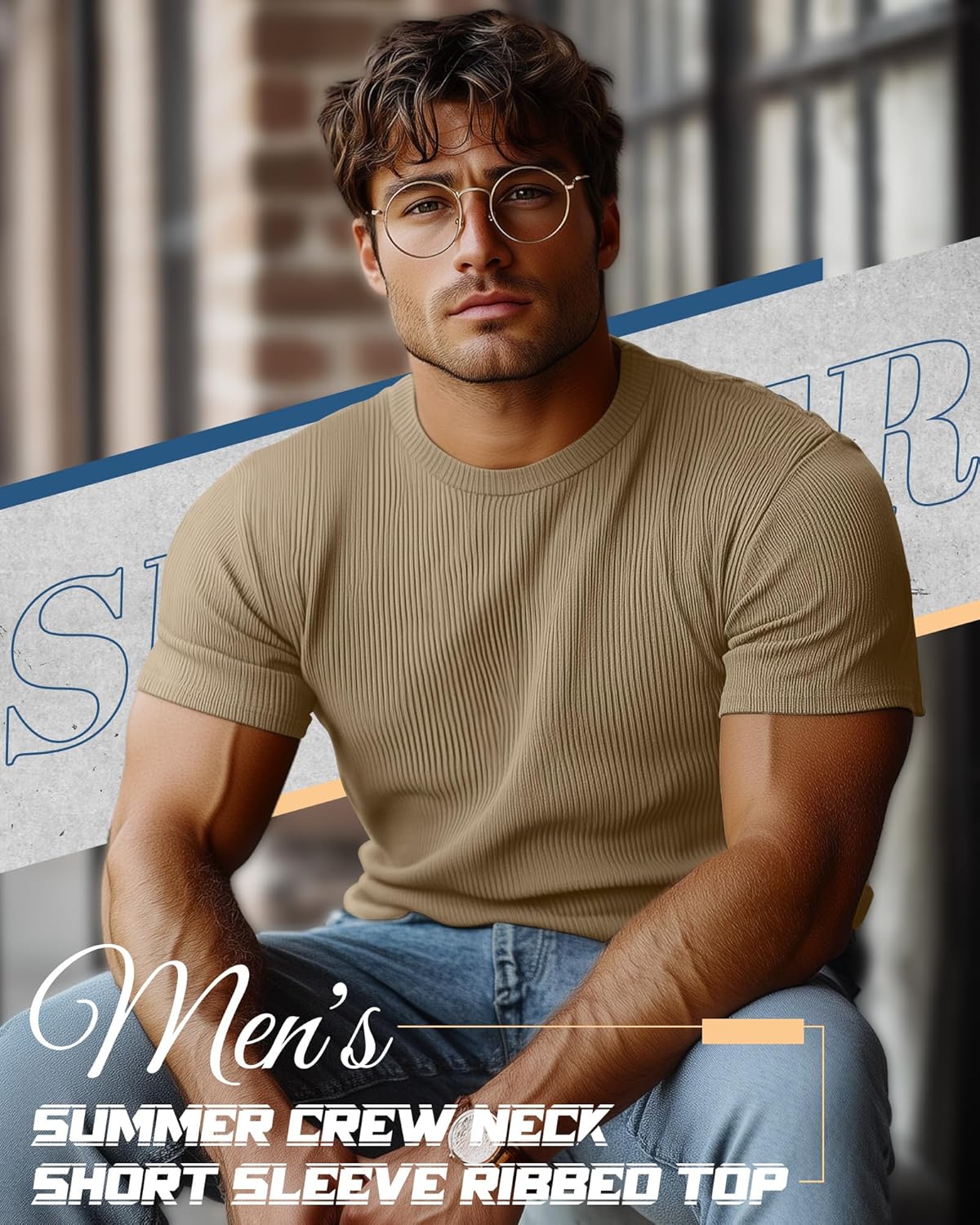 4 Pack Men's Big and Tall T Shirts Short Sleeve Crewneck Ribbed Knit Tops Basic Slim Fit Muscle Tee Shirts - Image 2