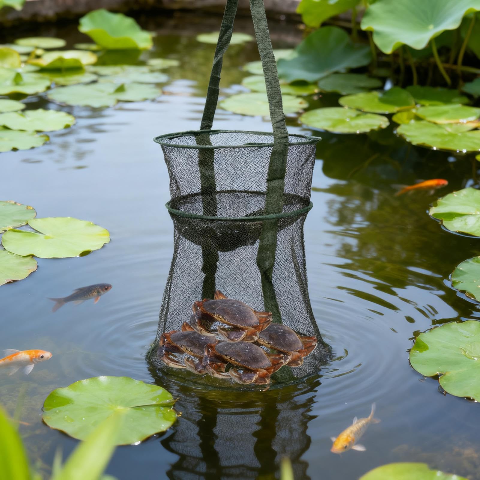 Rete Per Stagno E Giardino Con Palo Telescopico 1,5m - Pondh2o Per Koi E Pesci