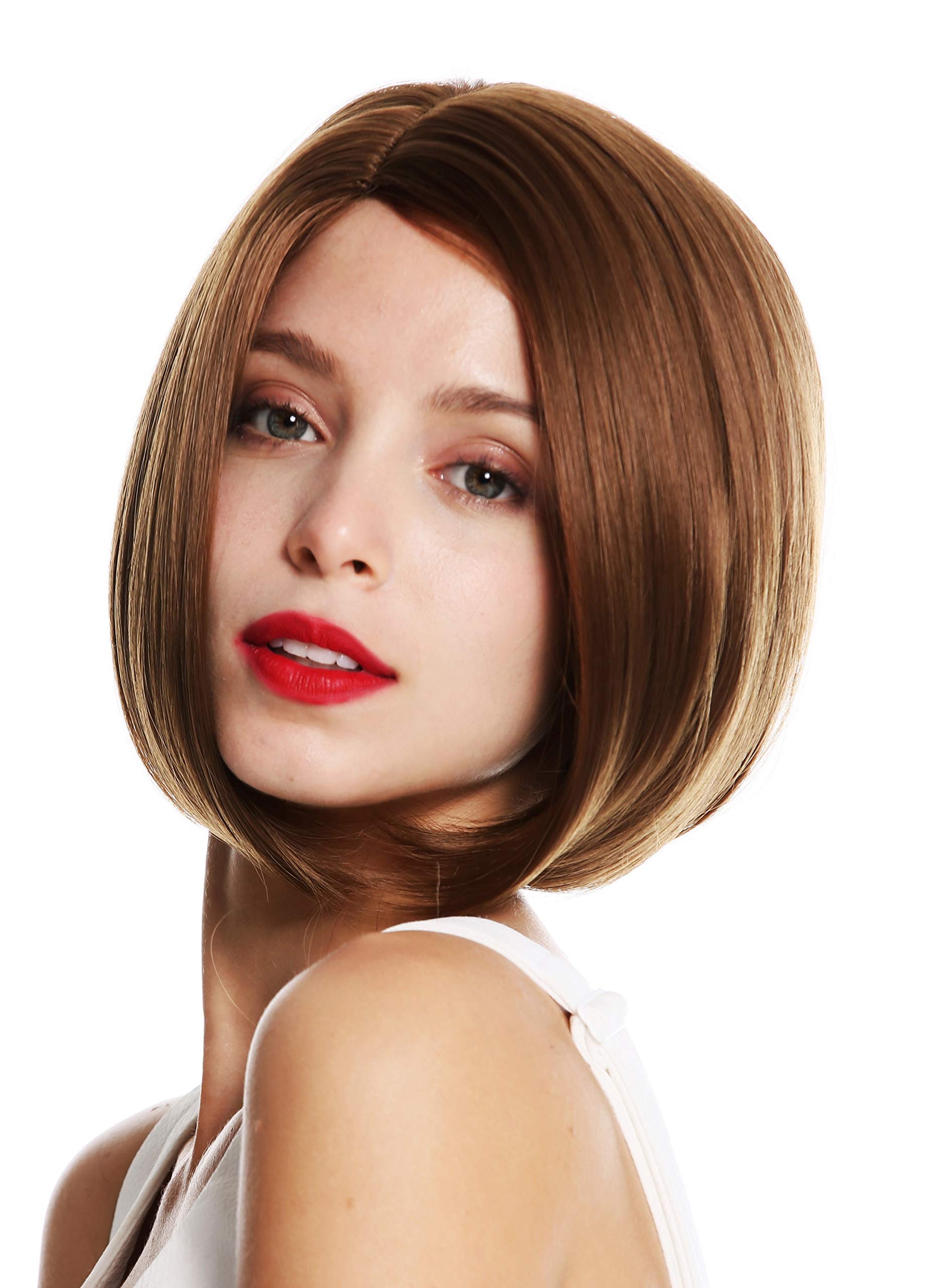 WIG ME UP - VK-54-12 quality women's wig short long bob parting sleek brown, Golden brown (12), Length: approx. 25 cm - Image 3