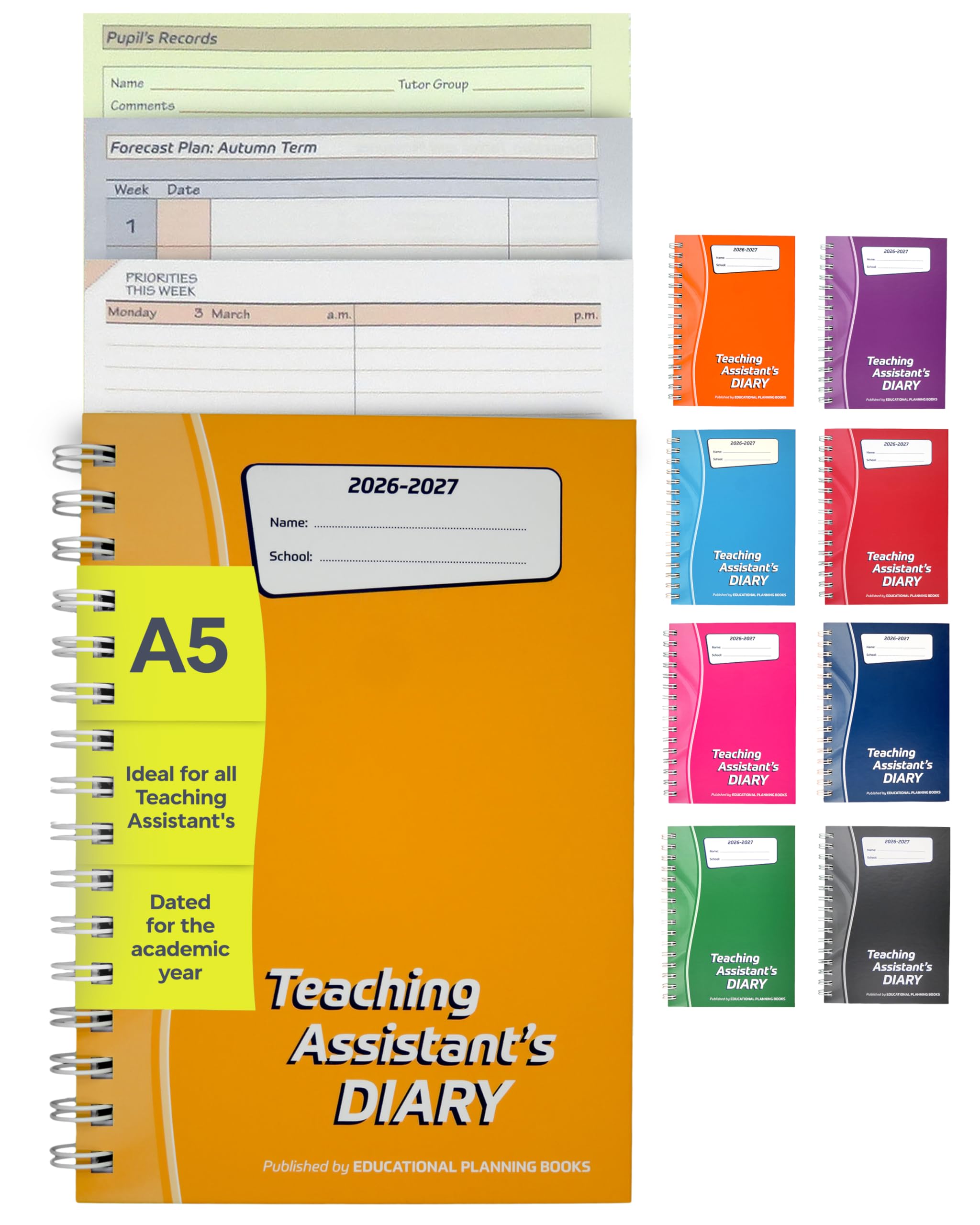Educational Planning Books – The Teaching Assistants Diary 2026-2027 – A5 – Dated, Week-to-View Teachers Planner & Organiser – Hardback (TAP-Y)
