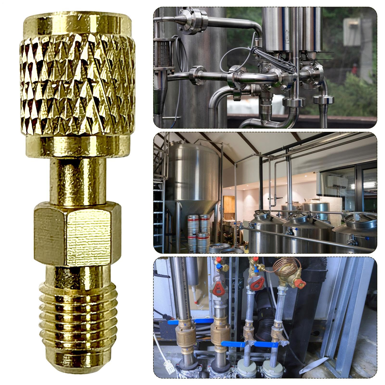 Adattatore Filettato per Bombole di Refrigerante | Adattatore per Sistemi di Refrigerazione AC,Attacco Con Filettatura Inversa, Connettitore Da 6 Mm Per Ricarica Climatizzatori Split