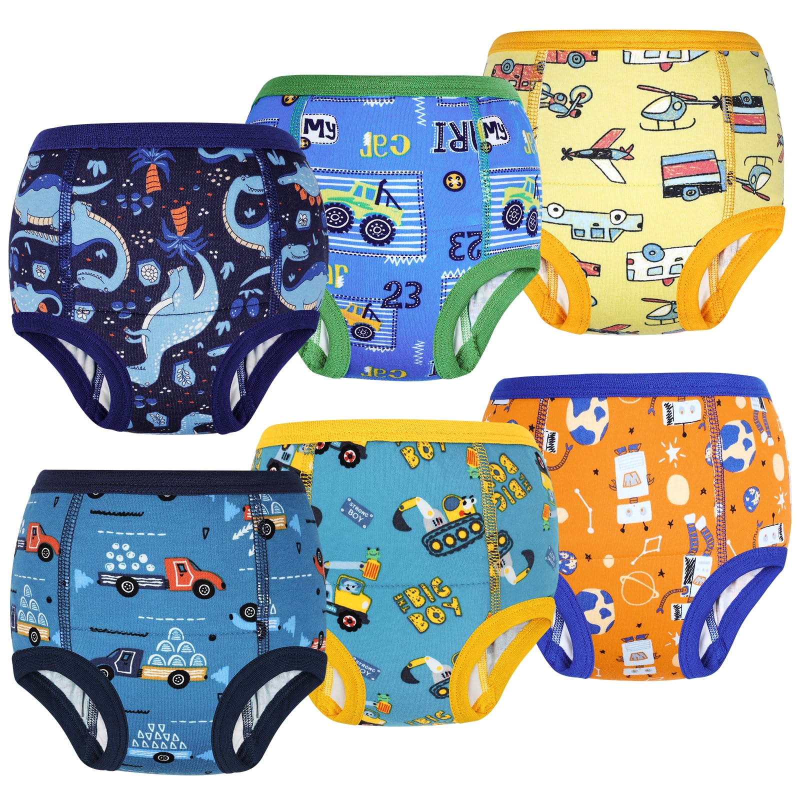 FLYISH DIRECT Baby Töpfchen Trainingshose 6er Pack – Waschbare & Saugfähige Kinder Trainingsunterwäsche Baumwolle für Kinder