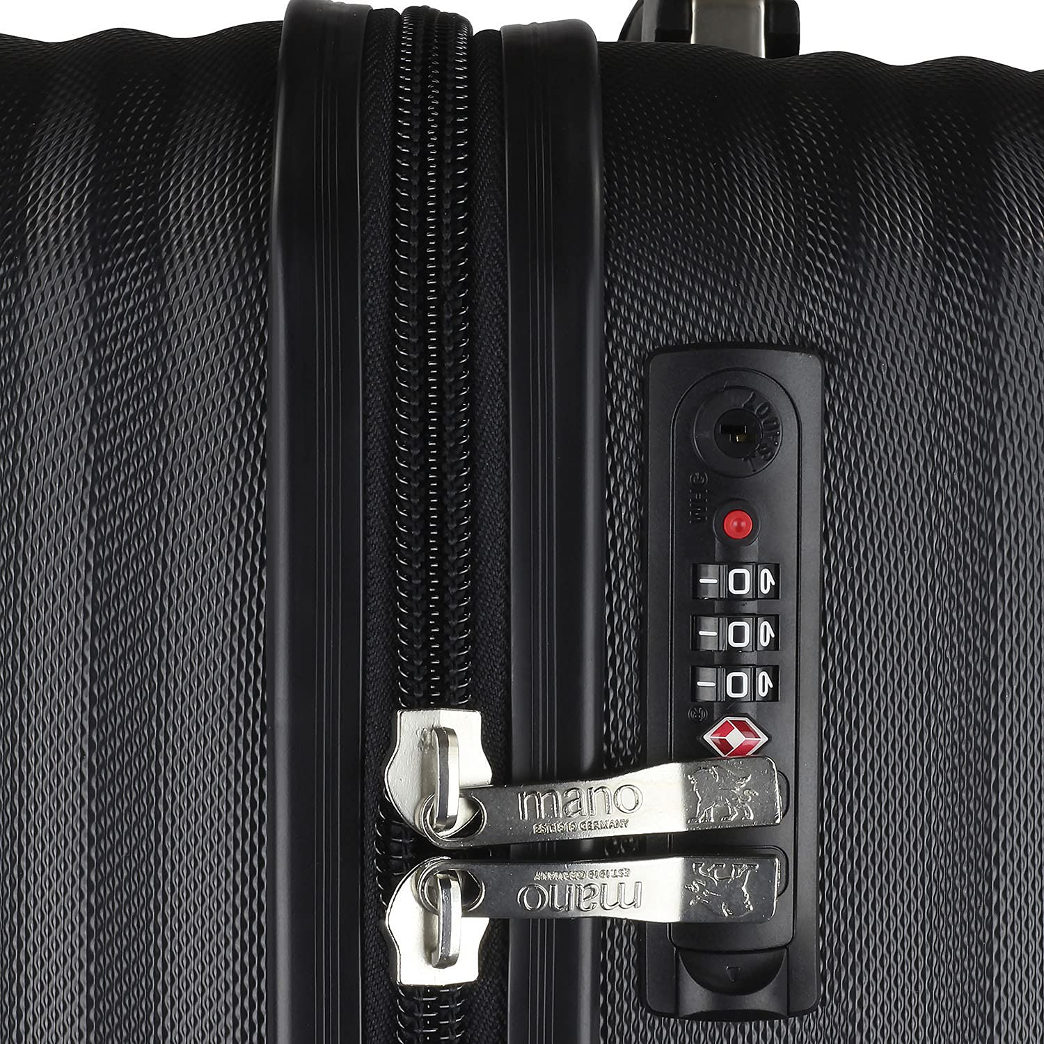 Mano Don Carlo valigia rigida 67x45x26,5 cm, 62L, 4 ruote + lucchetto a combinazione TSA, nero