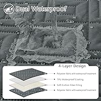 Vista 2 de hyha Manta impermeable para perro, manta suave para cama de perro, manta para mascotas, funda de sofá impermeable lavable para perros, fundas Gris