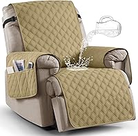 Vista 17 de Ruaozz Funda para silla reclinable 100% impermeable, antideslizante, funda de asiento para silla reclinable, lavable, con correas elásticas para Vino