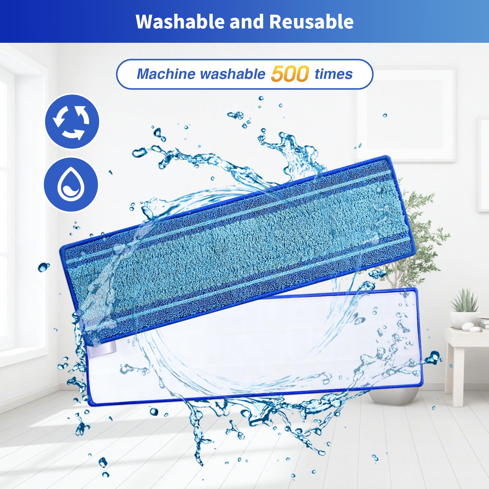 Paquete de 30 almohadillas de limpieza de microfibra para la familia de fregonas Bona, lavables y reutilizables, repuesto seguro para suelos de madera dura y multisuperficie, superabsorbentes
