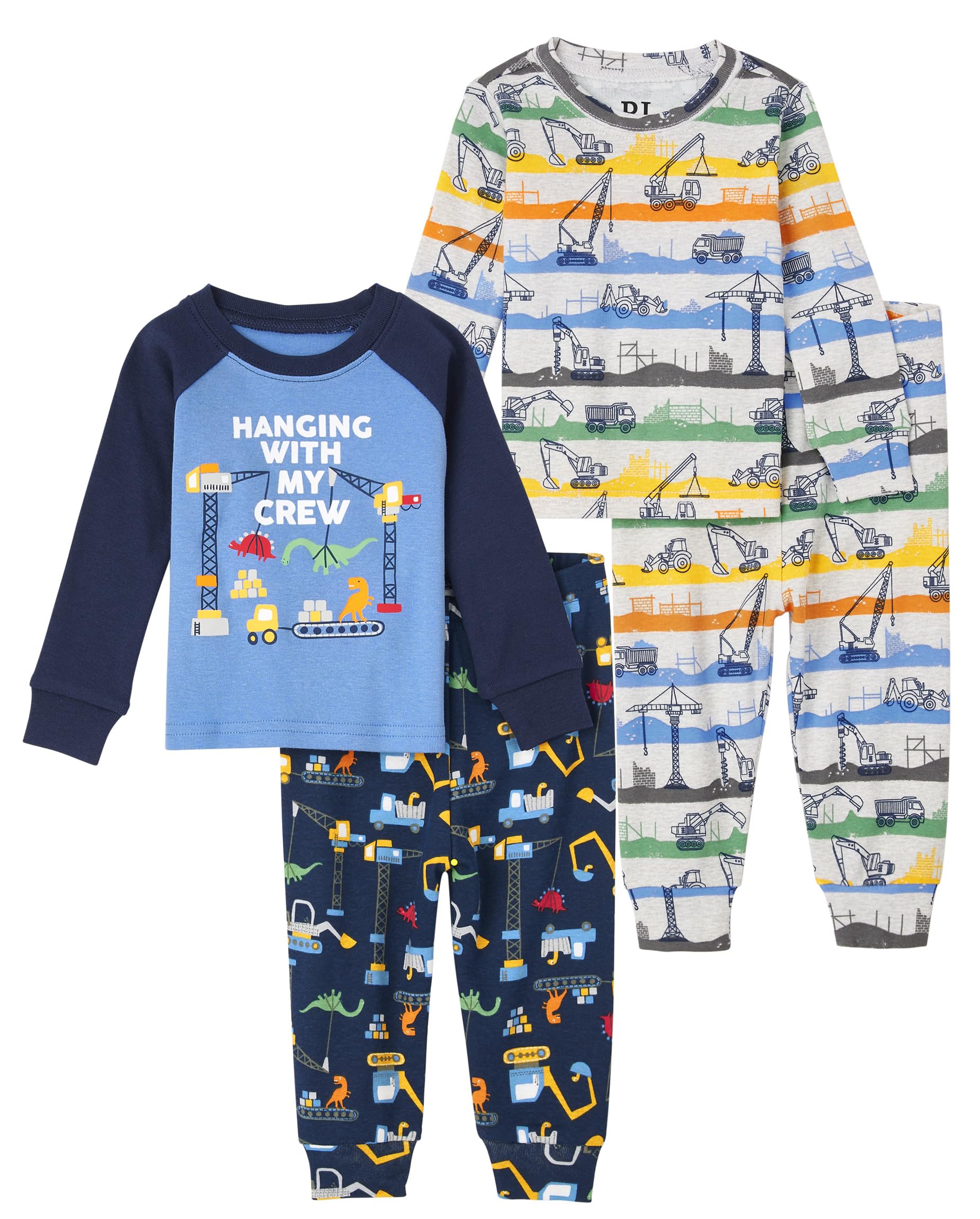 The Children's PlaceBaby Toddler Boys Long Sleeve Top and Pants Snug Fit 100% Cotton 2 Piece Pajama Sets