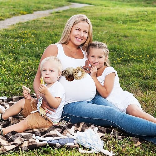 Miniatura 7 de Banda de mamá para ser, 3 piezas de decoración de baby shower de peluche para niña – Mom to be sash shower para niño, regalo de accesorios de fotos