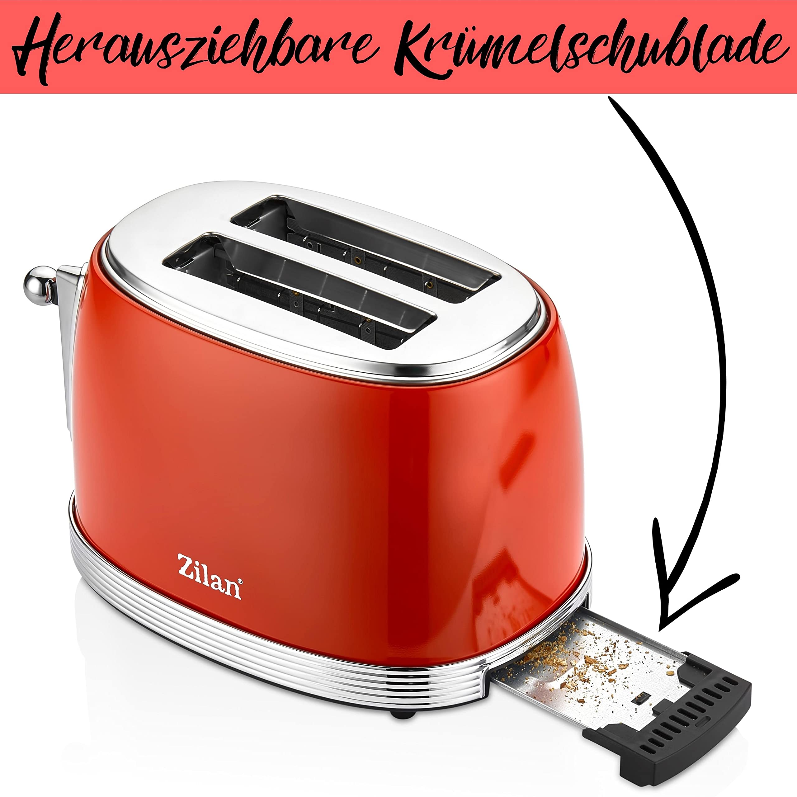 Salter Retro 2-Scheiben-Toaster Creme - 7 Bräunungsstufen Mit Auftaufunktion