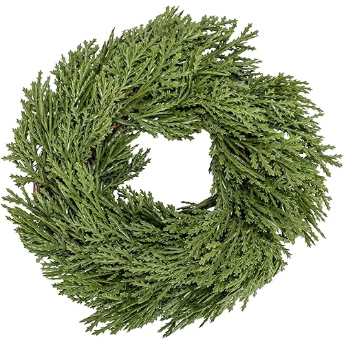 Creative Co-Op Artificial Cedar Wreath, 8", Green