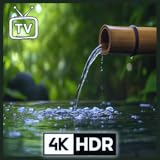 Zen Garden with Waterfall Sounds - Bamboo Meditation Screensaver